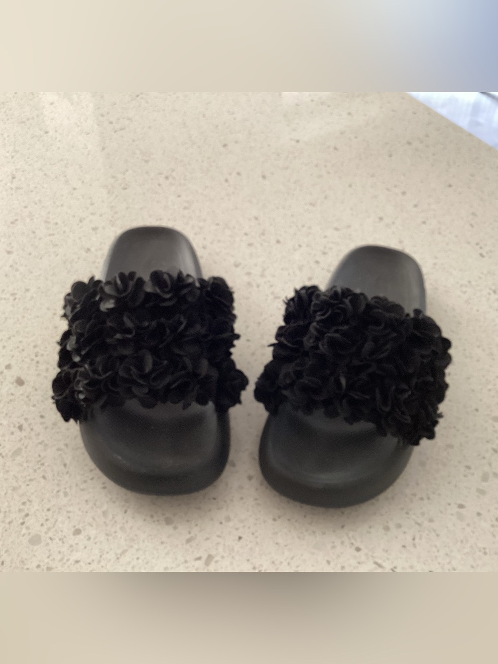 Skechers Black Floral Slide Sandals for women